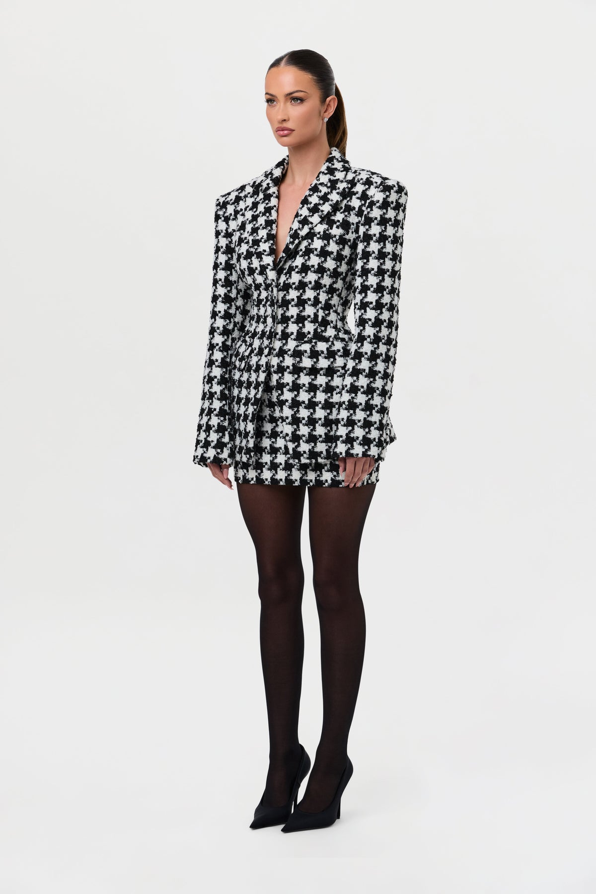 Tweed Houndstooth Mini Skirt