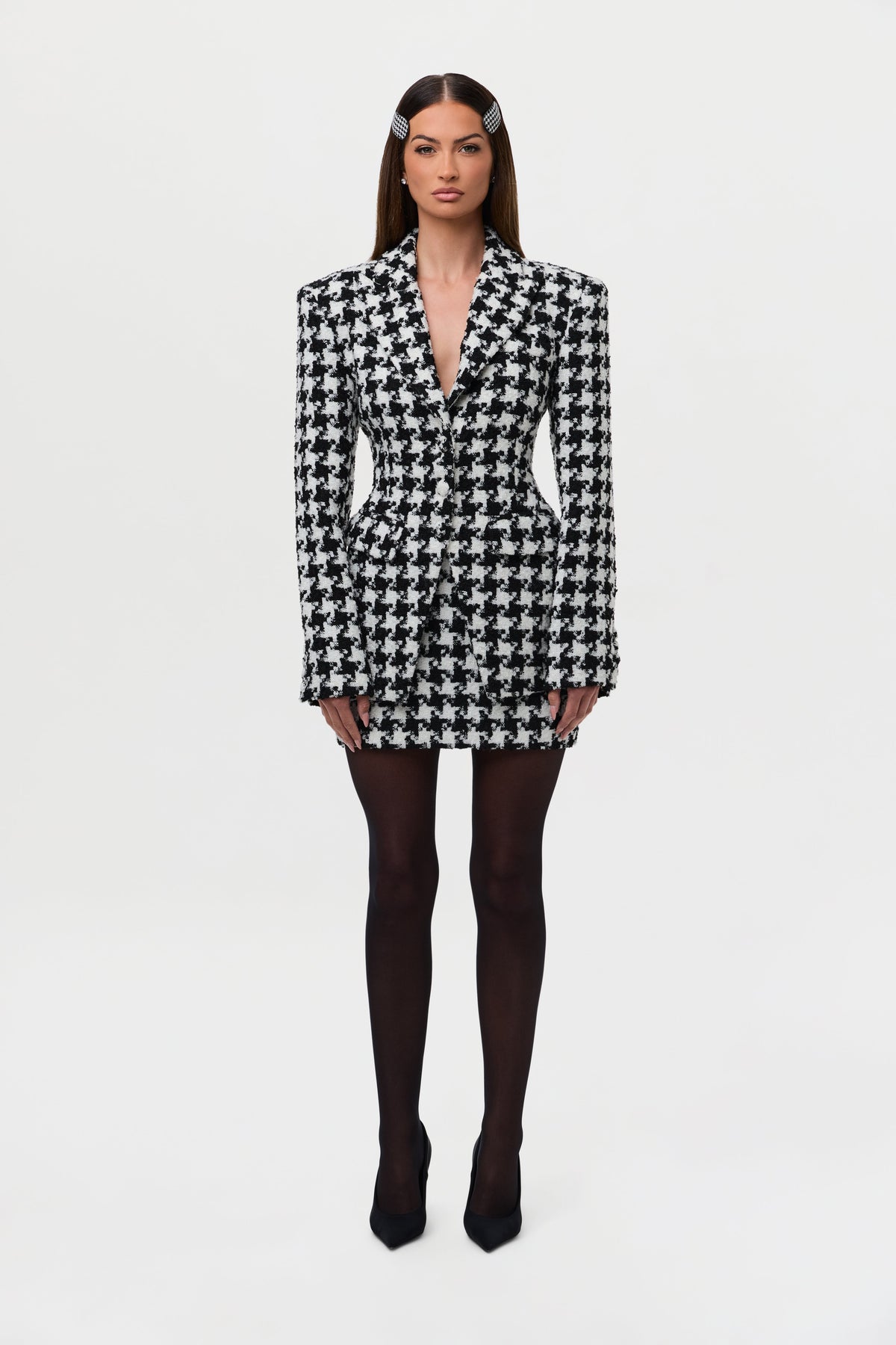 Tweed Houndstooth Mini Skirt