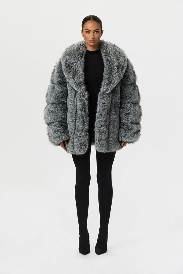 Faux Mink Pelted Coat
