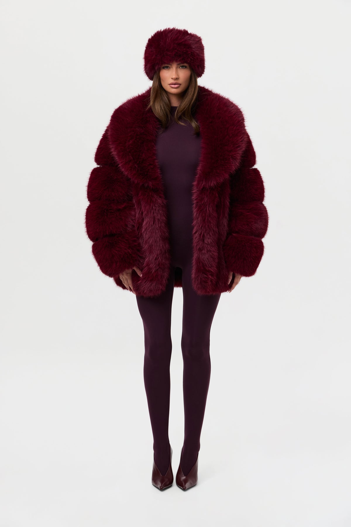 Faux Mink Pelted Coat