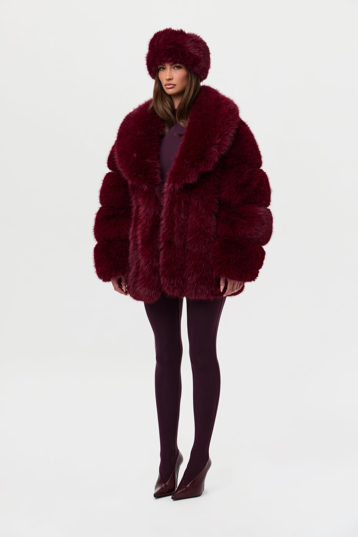 Faux Mink Pelted Coat