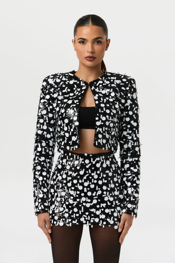Sequin Cropped Jacket