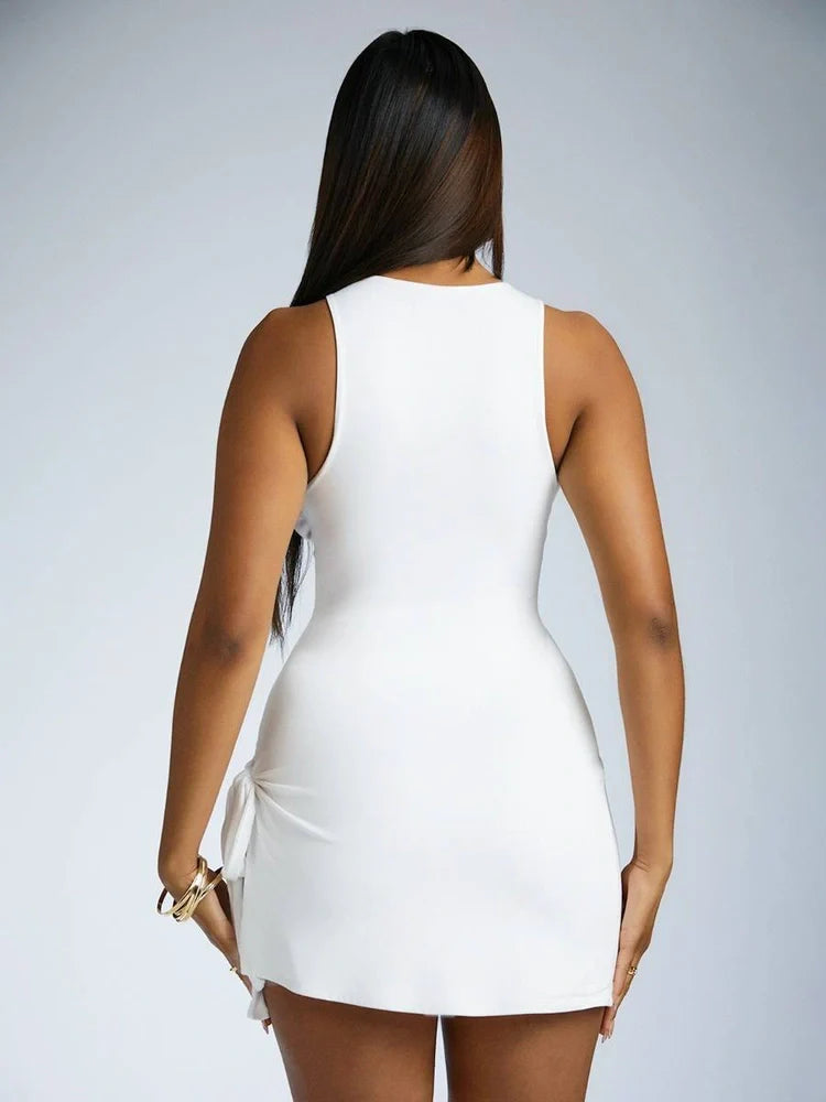Sleeveless Mini Dress with Side Tie